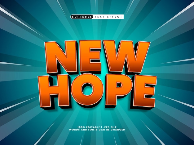 new hope 3d editable text effect with cartoon style