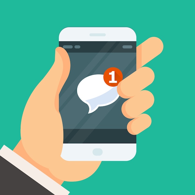 New incoming message - email received icon on on smartphone screen