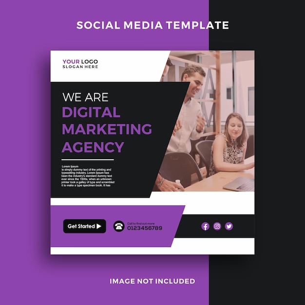 New instagram post template business marketing