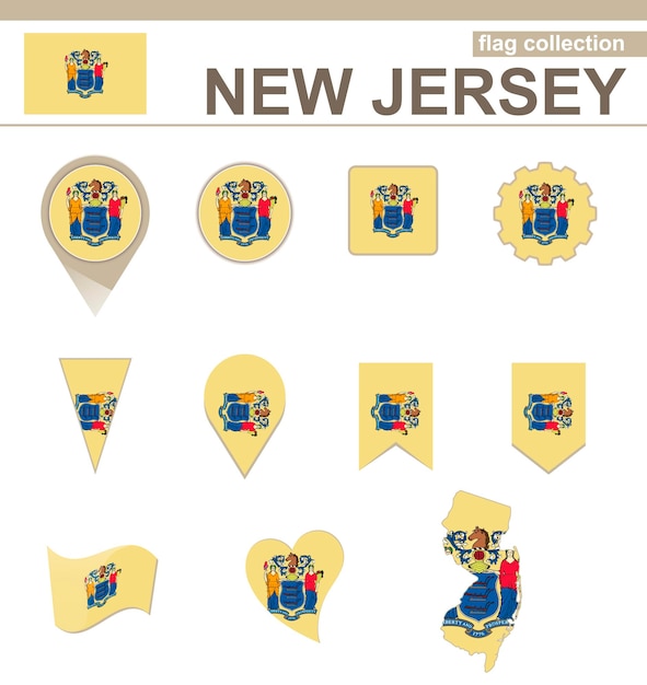 New Jersey Flag Collection, USA State, 12 versions