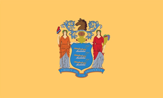 New Jersey state flag Vector illustration