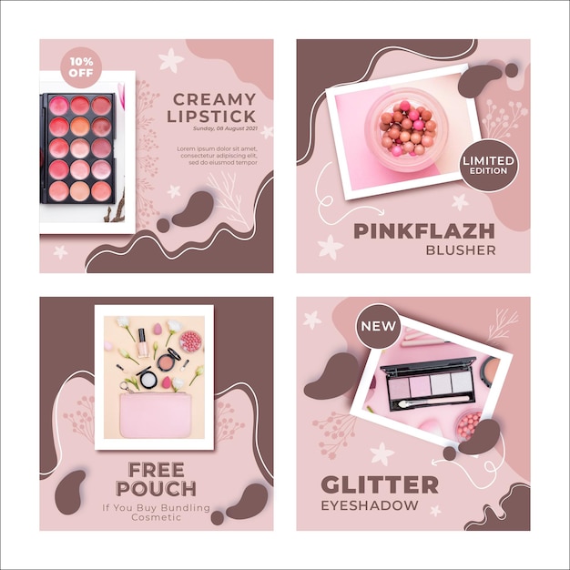 New make-up products instagram posts template