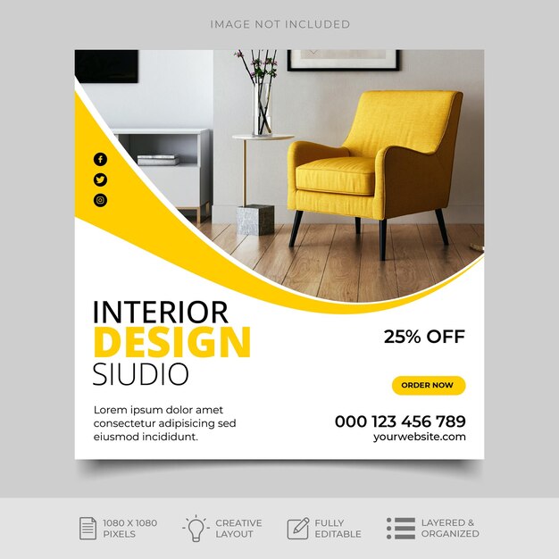 New modern furniture social media and instagram post template design