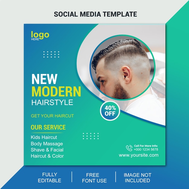 new modern hairstyle social media instagram post designs