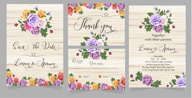 New Modern wedding watercolor invitation card