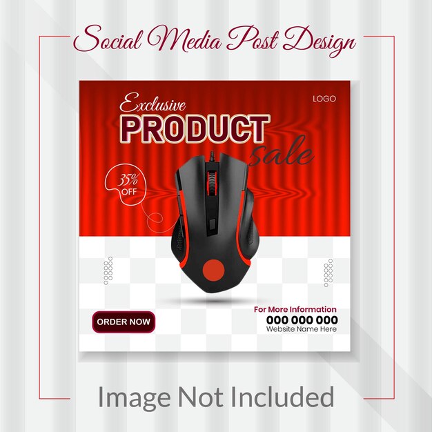 Vector new mouse or product collection for social media post or square banner template design