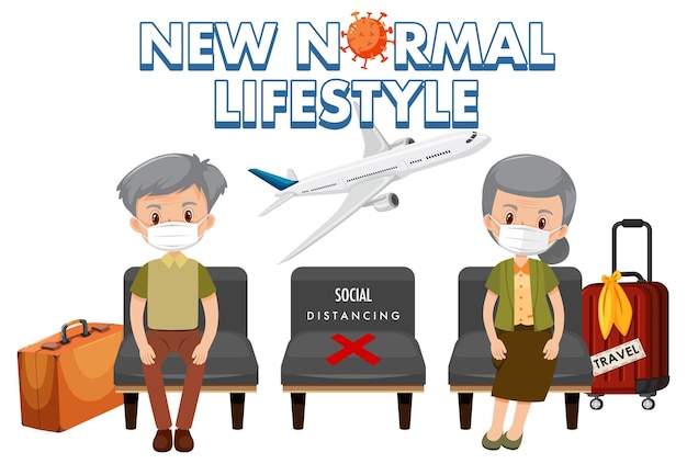 New normal lifestyle with old couple travelling