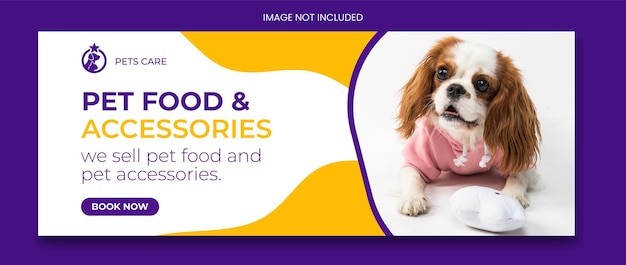 new pet Facebook cover design pet social media template