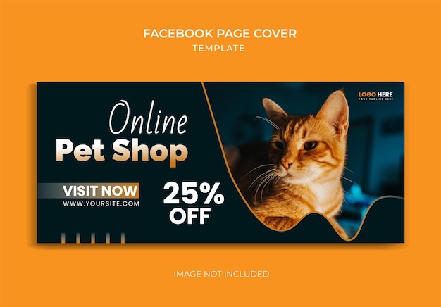 new pet online shop social media template Facebook cover design web banner ad