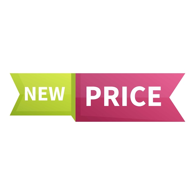 New price ribbon icon cartoon vector Sale offer Tag badge