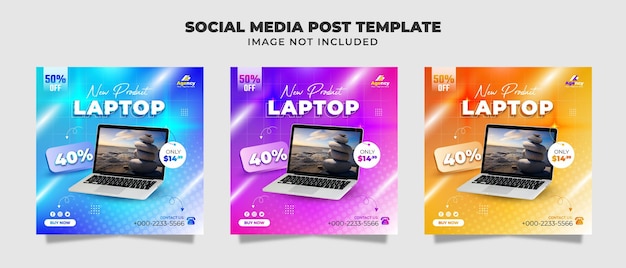 New Product Laptop And Technology Social Media Instagram Feed And Bnner Template For Promotion