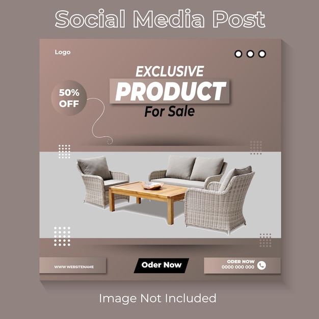 New product social media post design template