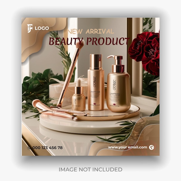 Vector new skincare and cosmetic beauty product social media post design ai generated