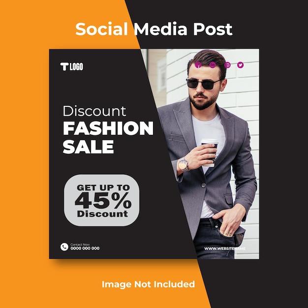 New social media post design template fashion sale