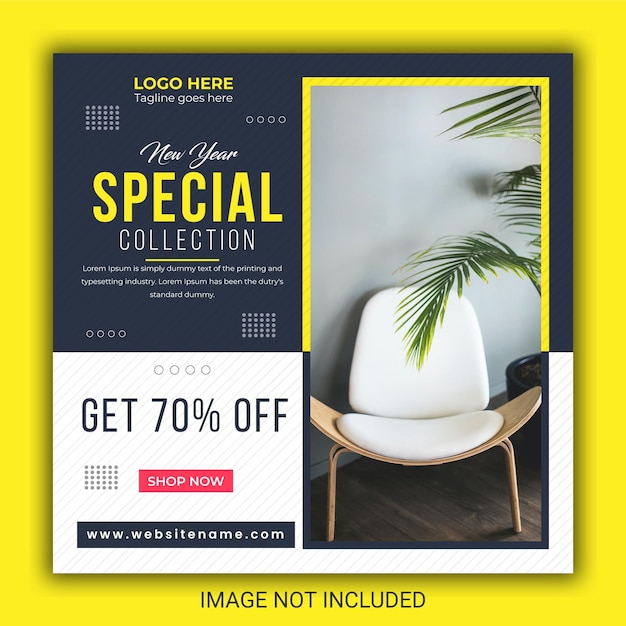 New special furniture collection mega discount offer sale Instagram post template