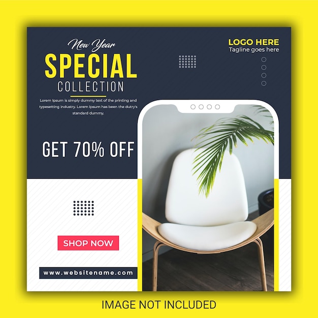 New special furniture collection mega discount offer sale Instagram post template