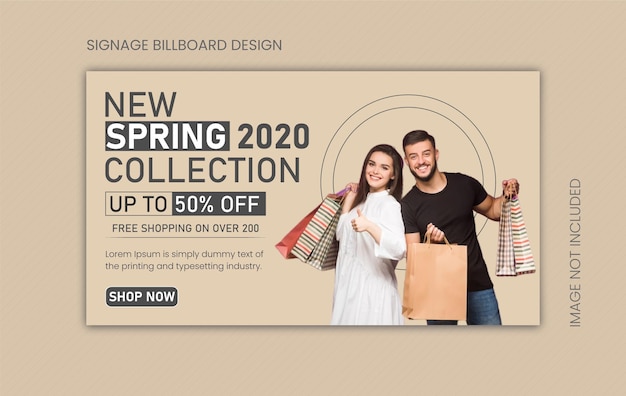 New spring collection fashion sale billboard design template