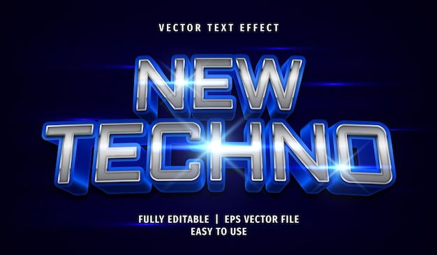  New Techno Text effect, Editable Text Style