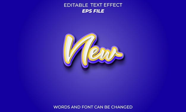 new text effect font editable typography 3d text vector template