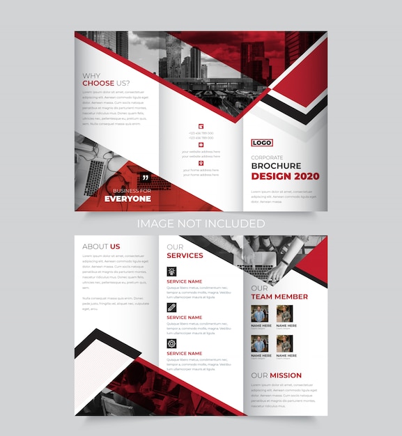 New trifold brochure template design Premium