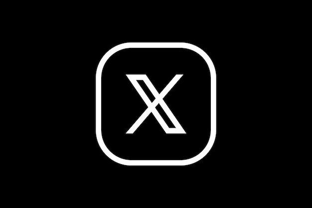 New twitter logo X on black Simple background