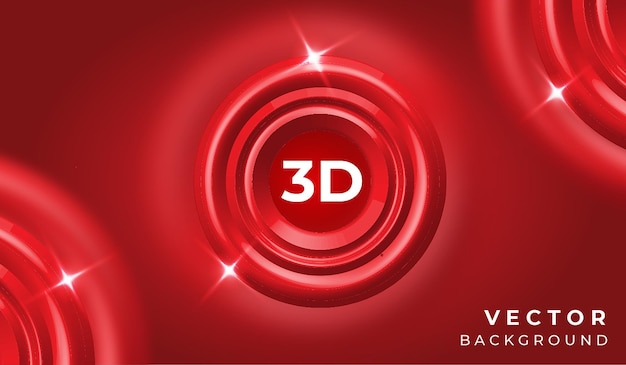 New unique 3d style circle gradient red color background design vector template