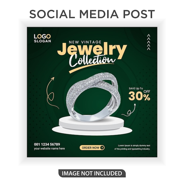 New vintage jewelry collection ads banner