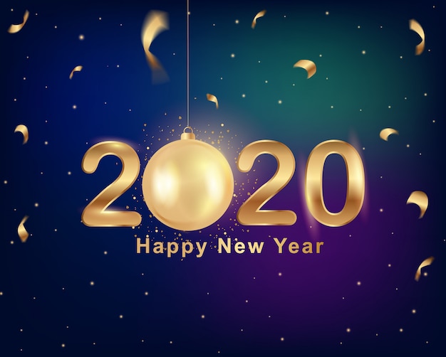 New year 2020 greeting card