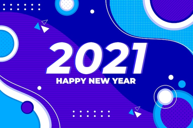 New year 2021 background in flat design