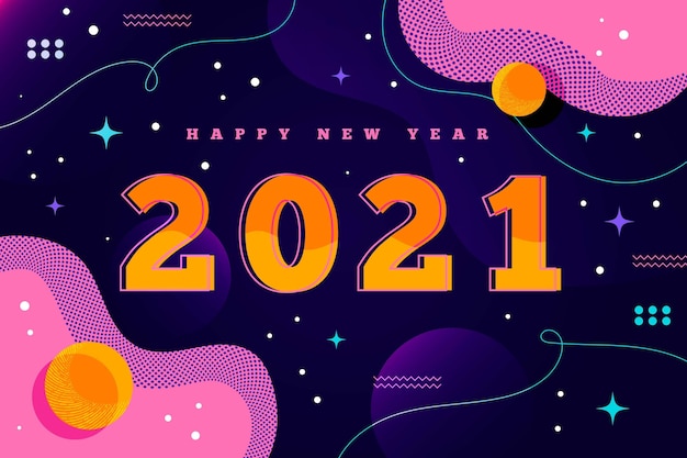 New year 2021 background in flat design