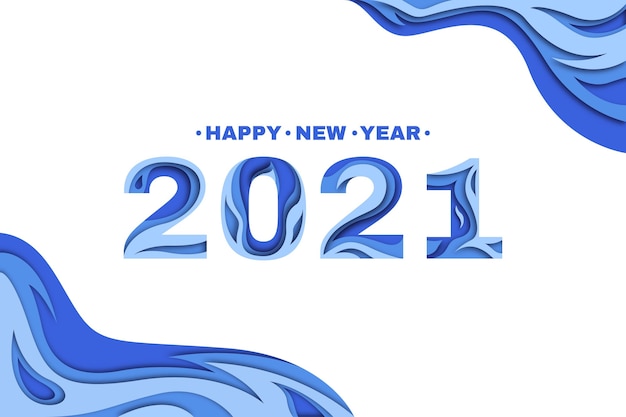 New year 2021 background in paper style