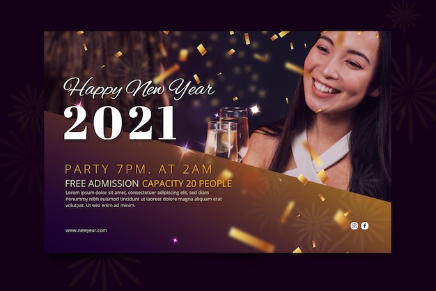 New year 2021 banner concept