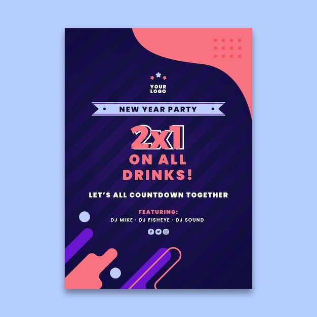 New year 2021 flyer template