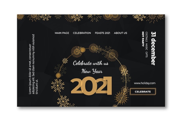 New year 2021 landing page template