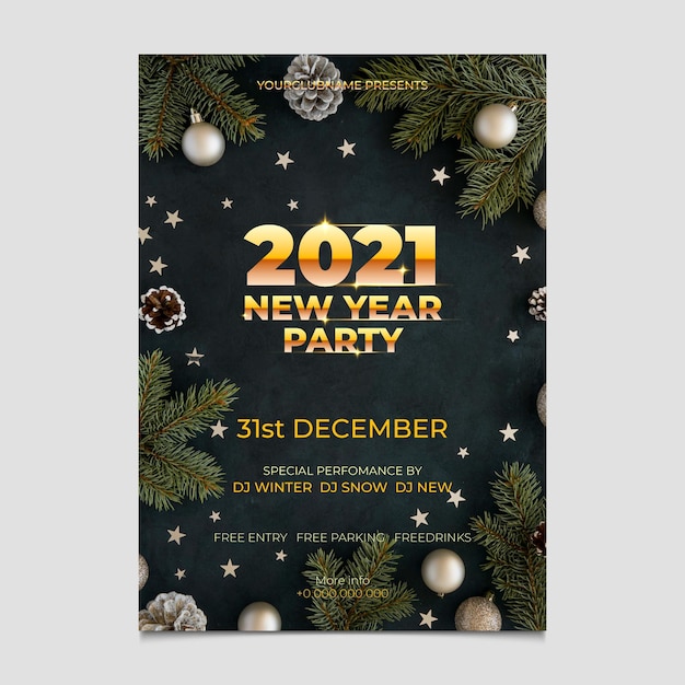 New year 2021 party flyer