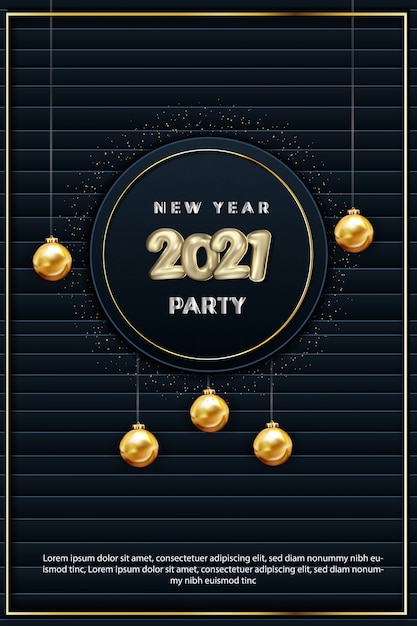 New year 2021 party flyer