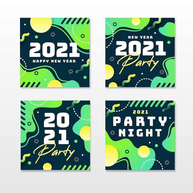 New year 2021 party instagram post collection