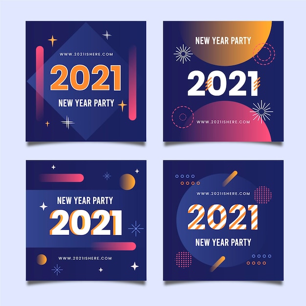 New year 2021 party instagram post collection