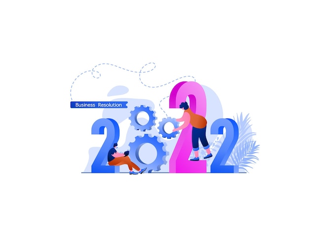 New Year 2022 Best Service Flat Illustration, perfect for landing pages, templates, UI, web, mobile app, posters, banners, flyers, development. vector