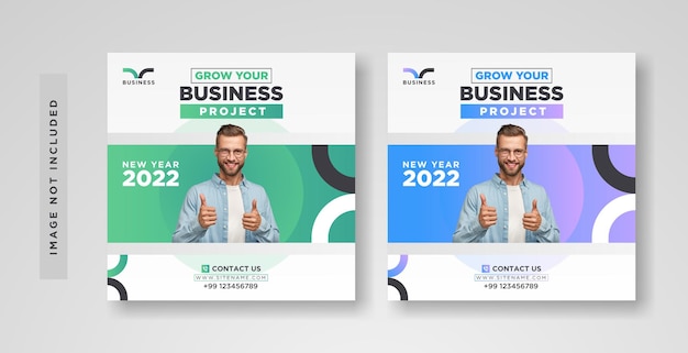 new year 2022 business post banner design