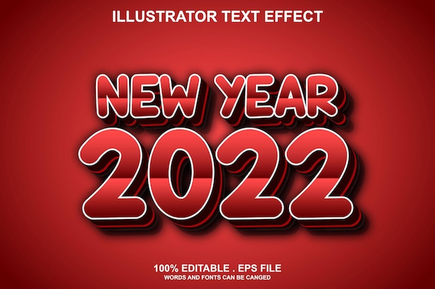 New year 2022 text effect editable