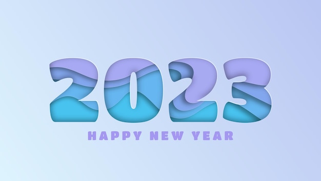 New year 2023 background in paper style