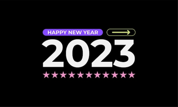 New year 2023 banner with retro style template