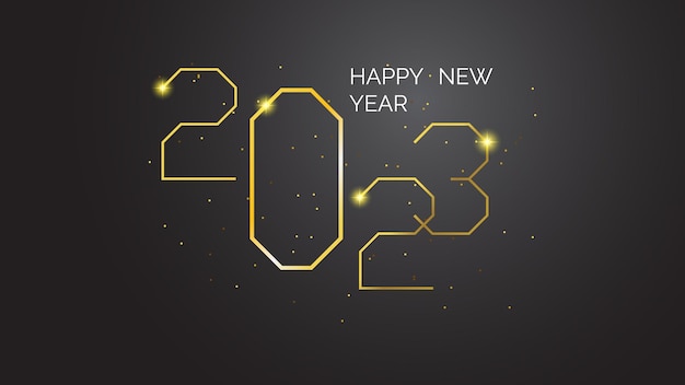 New Year 2023 Golden gradient color background for social media design vector