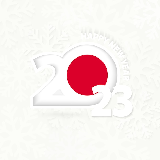 New Year 2023 for Japan on snowflake background