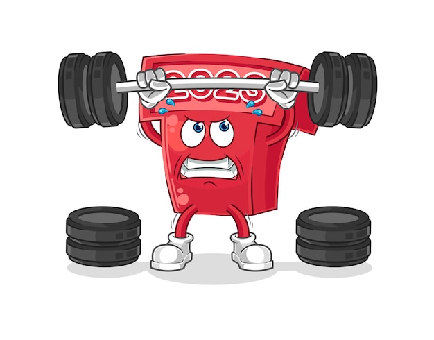 New year 2023 lifting the barbell character cartoon mascot vector