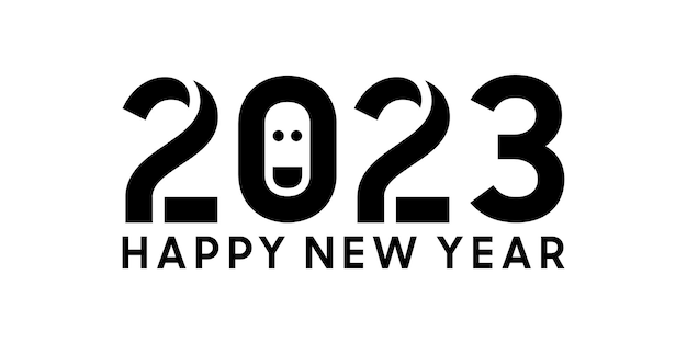 New year 2023 logo with smile theme