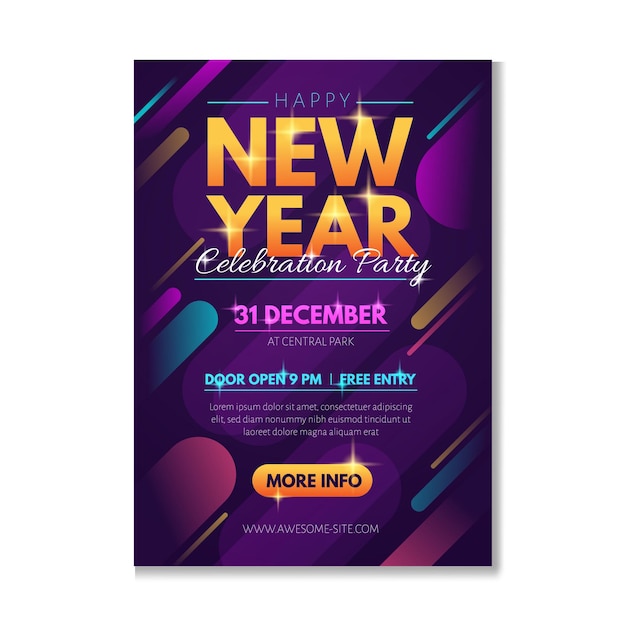 New Year 2023 Party Poster Template