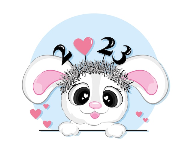 New year 2023 rabbit sign icon