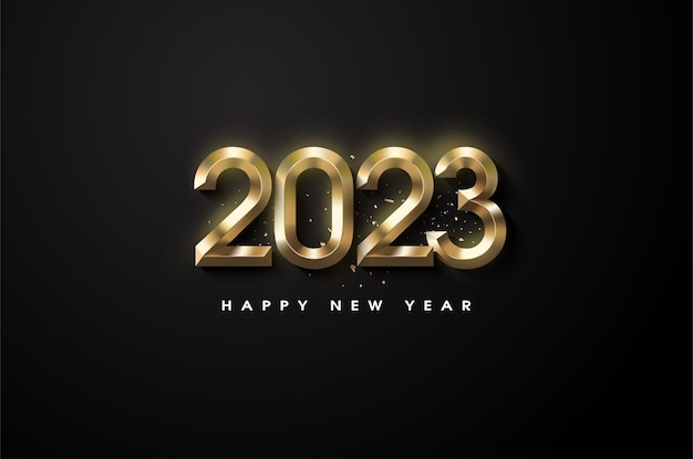 new year 2023 with dark background and fancy numbers.